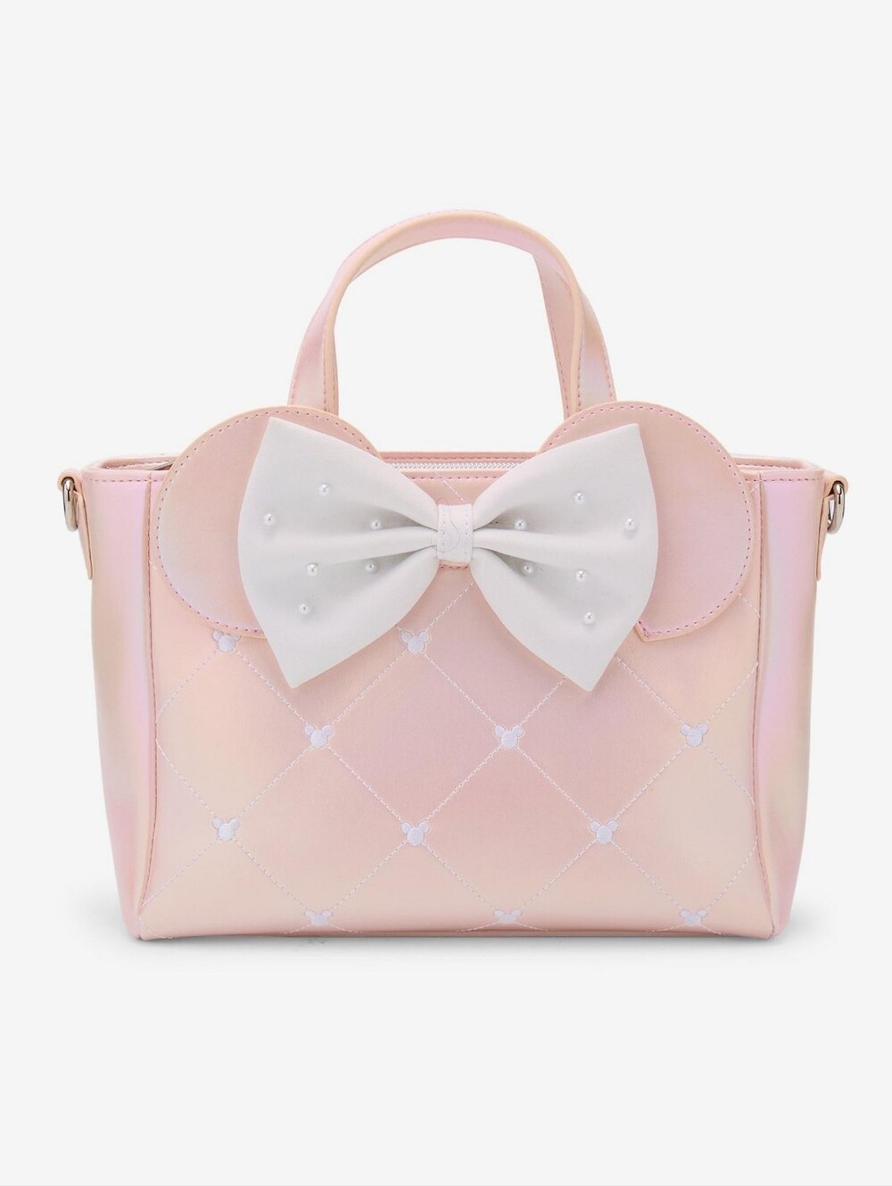Loungefly Disney Minnie Mouse Pink Pearlescent Finish Mini Satchel Bag